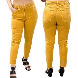 Abercrombie & Fitch Simone High Rise Slim Jeans Mustard Yellow Women's Sz 30/10R